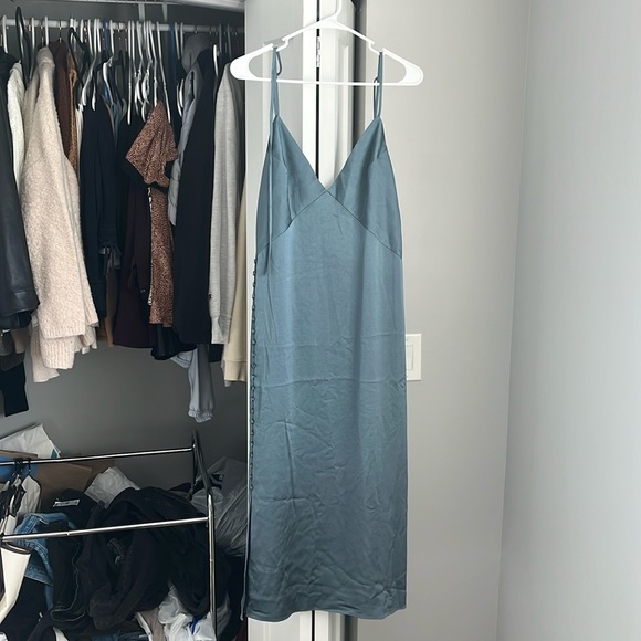 Club Monaco Dresses & Skirts - Club Monaco Button Detail Slip Dress Blue Dusk, NWT